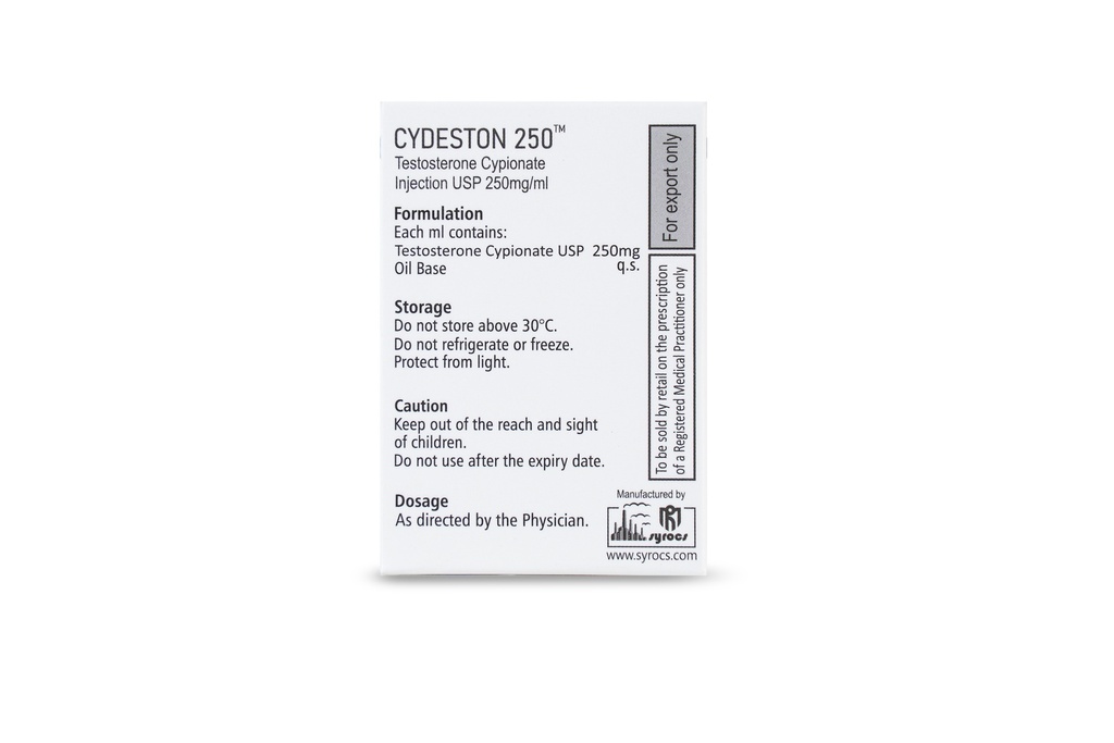 Testosterone Cypionate USP 250mg  (Syrocs)10 ML VIALS 
