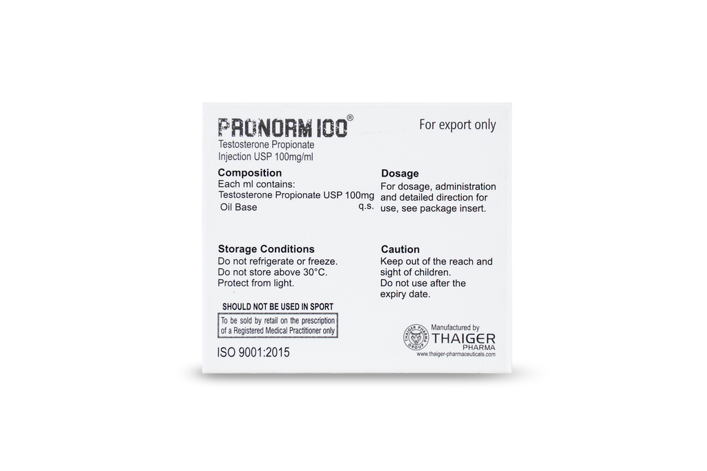 Testosterone Propionate 100mg/ml x 10 amp's (THAIGER PHARMA)